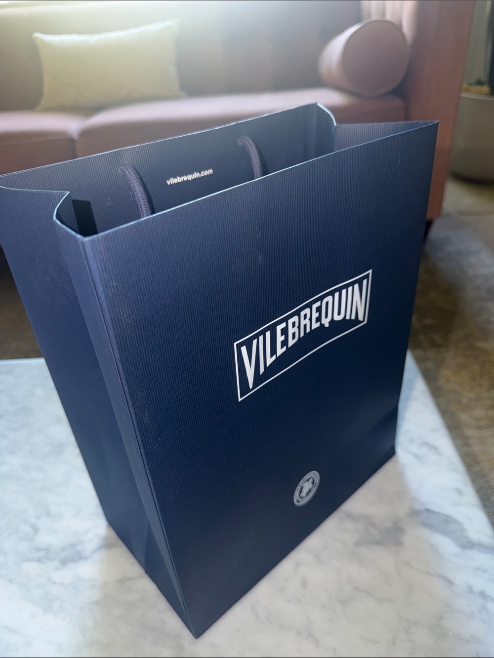 Vilebrequin Navy Paper Tote with Rope Handles